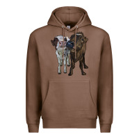 Chestnut two heifer cows Premium Hoodie - RanaPortraitStore