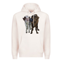 Pale Pink two heifer cows Premium Hoodie - RanaPortraitStore