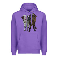 Purple two heifer cows Premium Hoodie - RanaPortraitStore