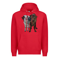 Red two heifer cows Premium Hoodie - RanaPortraitStore