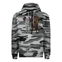 Slate Camo two heifer cows Premium Hoodie - RanaPortraitStore