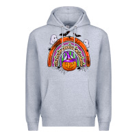Heather Grey halloween rainbow Premium Hoodie - Zillion Design Studio