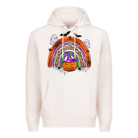 Pale Pink halloween rainbow Premium Hoodie - Zillion Design Studio
