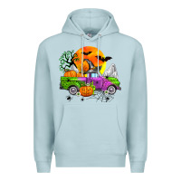 Blue Mist halloween farm truck Premium Hoodie - Zillion Design Studio
