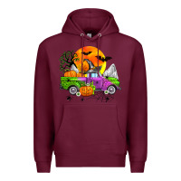 Burgundy halloween farm truck Premium Hoodie - Zillion Design Studio