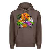 Coffee halloween farm truck Premium Hoodie - Zillion Design Studio