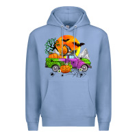 Colony Blue halloween farm truck Premium Hoodie - Zillion Design Studio