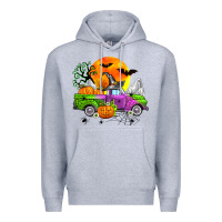 Heather Grey halloween farm truck Premium Hoodie - Zillion Design Studio