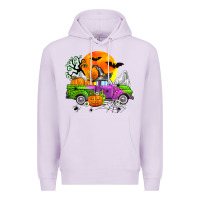 Lilac halloween farm truck Premium Hoodie - Zillion Design Studio