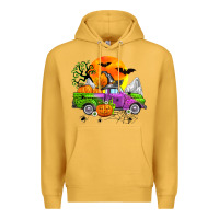 Mustard halloween farm truck Premium Hoodie - Zillion Design Studio