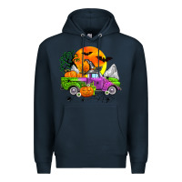 Navy halloween farm truck Premium Hoodie - Zillion Design Studio