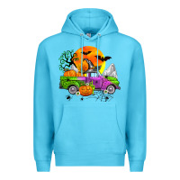 Ocean Blue halloween farm truck Premium Hoodie - Zillion Design Studio
