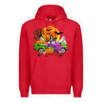 Red halloween farm truck Premium Hoodie - Zillion Design Studio
