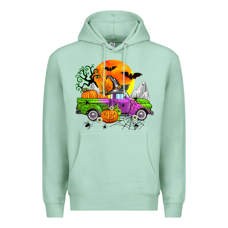 Halloween Farm Truck Premium Hoodie by Zillion Design Studio | Teevron