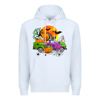 White halloween farm truck Premium Hoodie - Zillion Design Studio