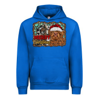 Cobalt merry Christmas highland cow Urban Hoodie - RanaPortraitStore