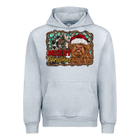 Heather Grey merry Christmas highland cow Urban Hoodie - RanaPortraitStore