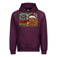 Mauve Wine merry Christmas highland cow Urban Hoodie - RanaPortraitStore