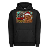 Pigment Black merry Christmas highland cow Urban Hoodie - RanaPortraitStore