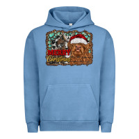 Pigment Pebble Blue merry Christmas highland cow Urban Hoodie - RanaPortraitStore