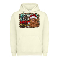 Pigment Pistachio merry Christmas highland cow Urban Hoodie - RanaPortraitStore