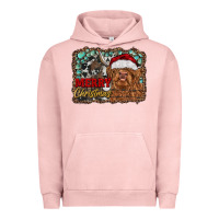 Pigment Salmon merry Christmas highland cow Urban Hoodie - RanaPortraitStore