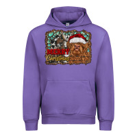 Tulip merry Christmas highland cow Urban Hoodie - RanaPortraitStore