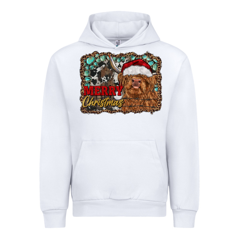 Merry Christmas Highland Cow Urban Hoodie by RanaPortraitStore | Teevron