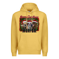 Antique Gold merry christmas heifer Premium Hoodie - RanaPortraitStore