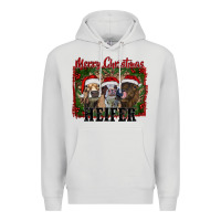 Dove Grey merry christmas heifer Premium Hoodie - RanaPortraitStore