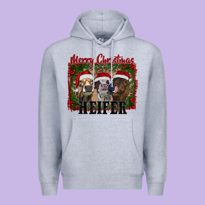 Merry Christmas Heifer Premium Hoodie Designed By Ranaportraitstore
