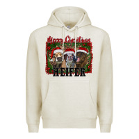 Oatmeal Heather merry christmas heifer Premium Hoodie - RanaPortraitStore