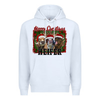 White merry christmas heifer Premium Hoodie - RanaPortraitStore
