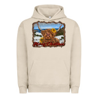 Pigment French Oak merry christmas highland cow with farm Urban Hoodie - RanaPortraitStore