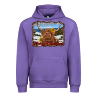 Tulip merry christmas highland cow with farm Urban Hoodie - RanaPortraitStore