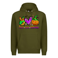 Army Green peace love halloween Premium Hoodie - Zillion Design Studio