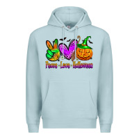 Blue Mist peace love halloween Premium Hoodie - Zillion Design Studio