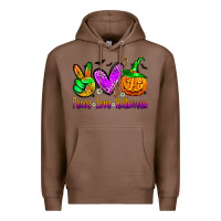 Chestnut peace love halloween Premium Hoodie - Zillion Design Studio