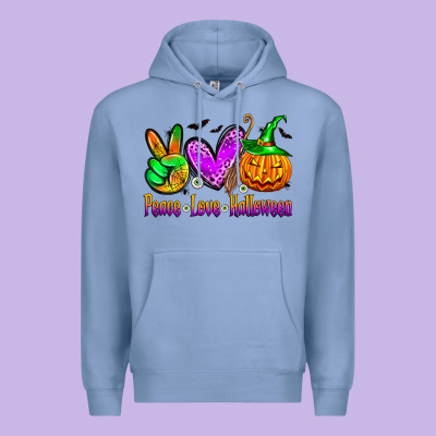 Peace Love Halloween Premium Hoodie Designed By Zillion Design Studio