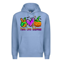 Colony Blue peace love halloween Premium Hoodie - Zillion Design Studio