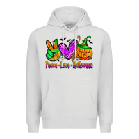 Dove Grey peace love halloween Premium Hoodie - Zillion Design Studio