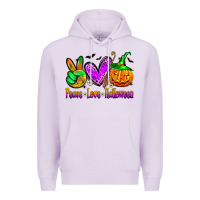 Lilac peace love halloween Premium Hoodie - Zillion Design Studio
