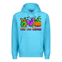Ocean Blue peace love halloween Premium Hoodie - Zillion Design Studio