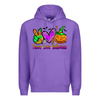 Purple peace love halloween Premium Hoodie - Zillion Design Studio