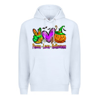 White peace love halloween Premium Hoodie - Zillion Design Studio