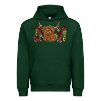Forest Green joy highland cow Urban Hoodie - RanaPortraitStore