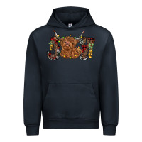 Navy joy highland cow Urban Hoodie - RanaPortraitStore