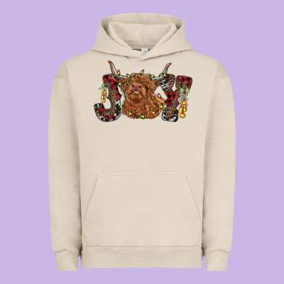 Joy Highland Cow Urban Hoodie Designed By Ranaportraitstore