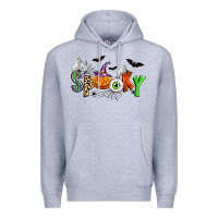 Heather Grey halloween spooky Premium Hoodie - Zillion Design Studio