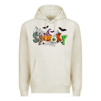 Oatmeal Heather halloween spooky Premium Hoodie - Zillion Design Studio